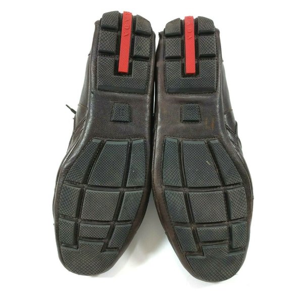 Authentic 4E1165 Prada Brown Leather Drivers Sz 11 - Picture 5 of 12